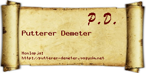 Putterer Demeter névjegykártya